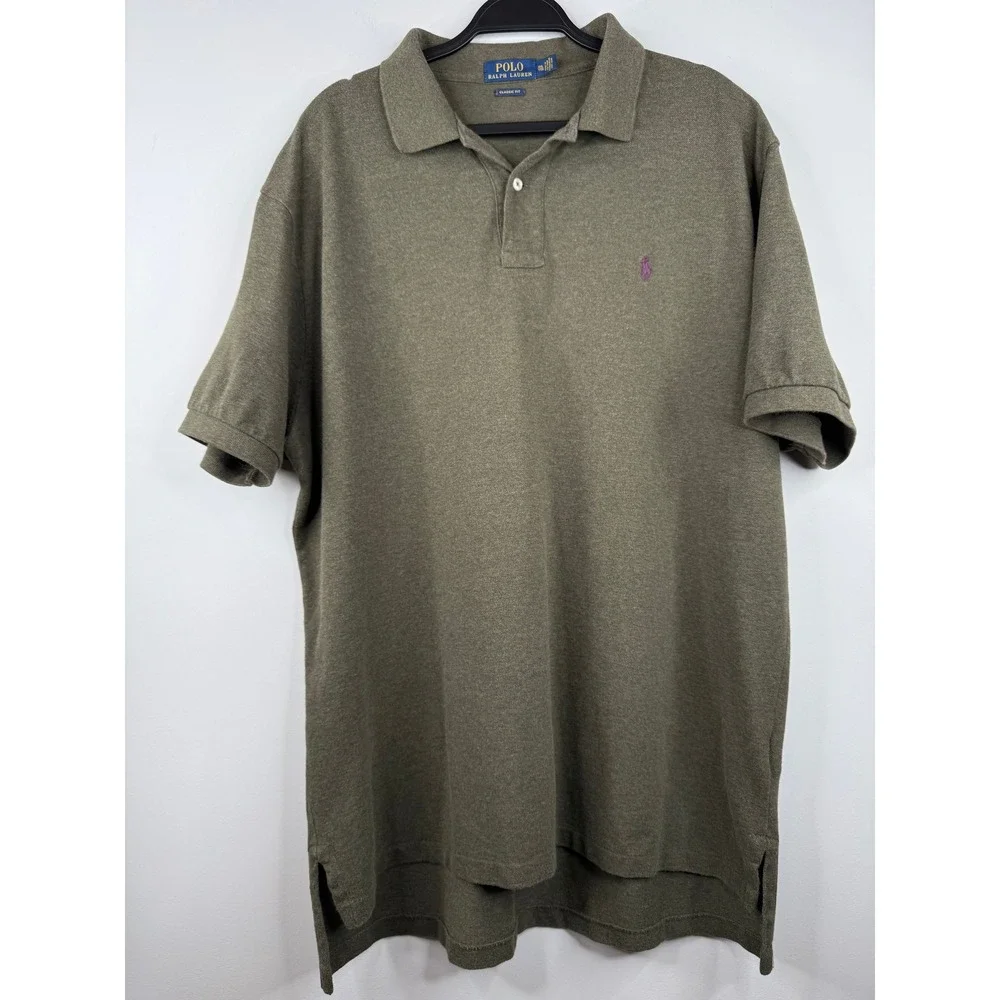 Polo Ralph Lauren Mens XXL Classic Fit Olive Green Short Sleeve 100% Cotton